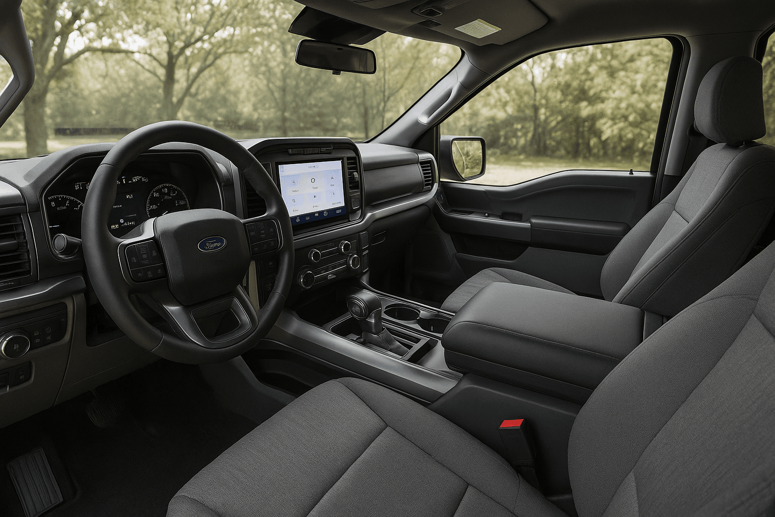 2022 Ford F-150 XLT SuperCrew — interior dashboard and front seats